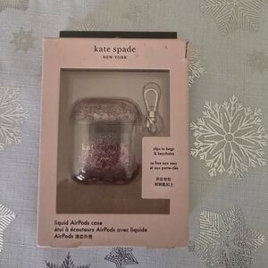 Kate Spade Liquid Glitter AirPods Case - Pink and Silver